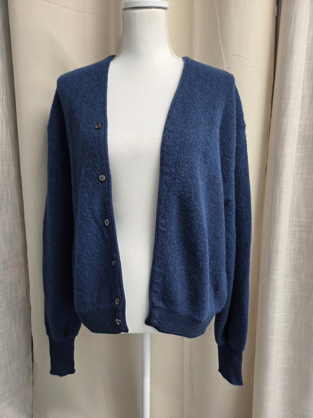 VTG Robert Bruce Men's Navy Cardigan Sweater Alpaca Wool Arnold Palmer Size Xl